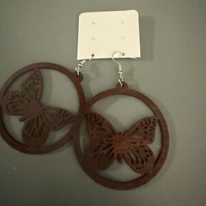 Brown Butterfly Earrings
